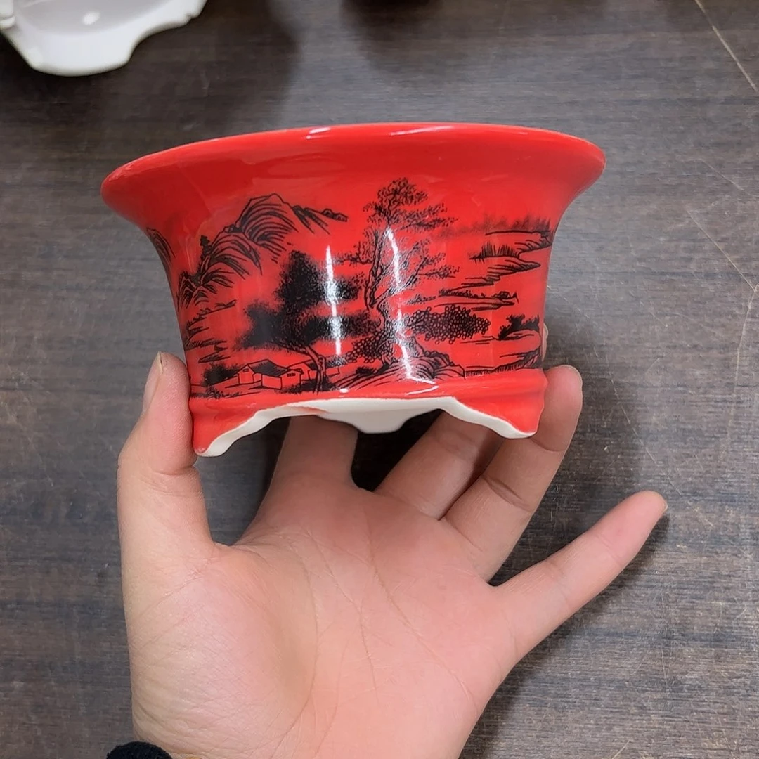 紫砂花盆165号微瑕13/6.5cn