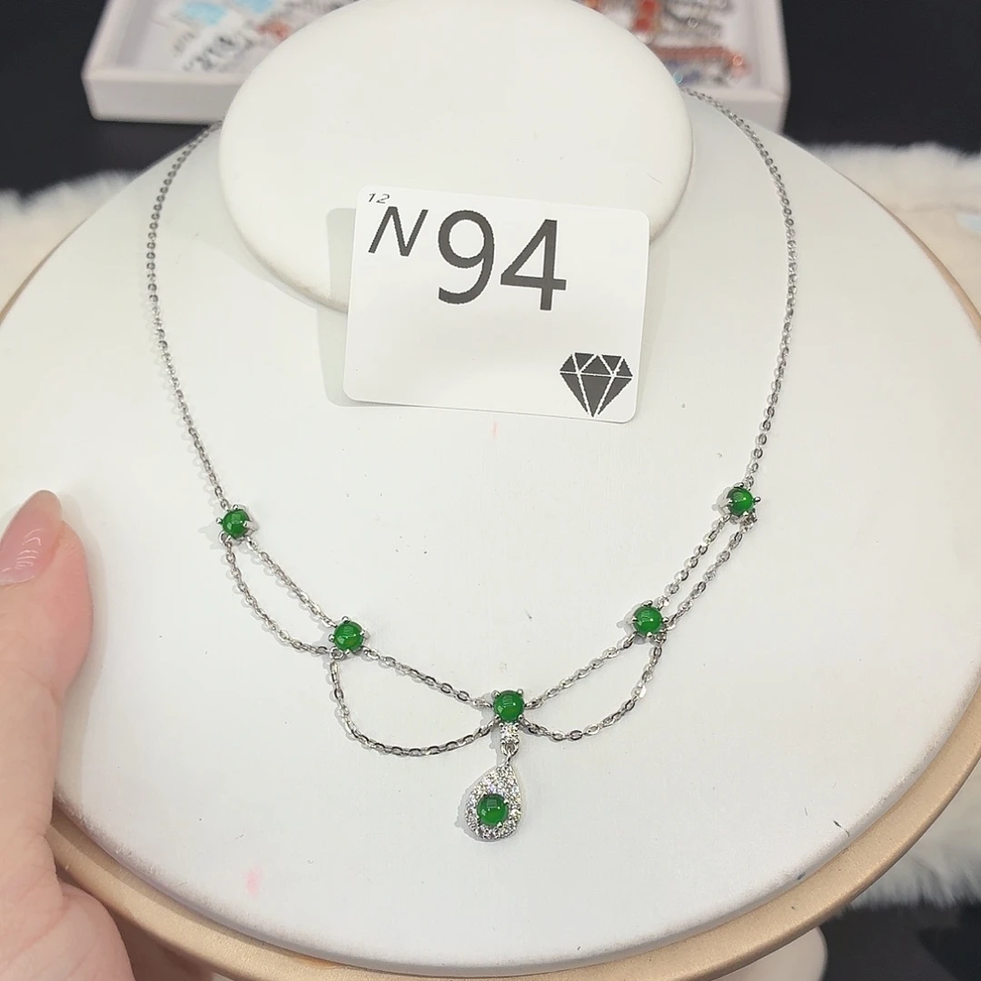 翡翠银S925镶嵌颈饰