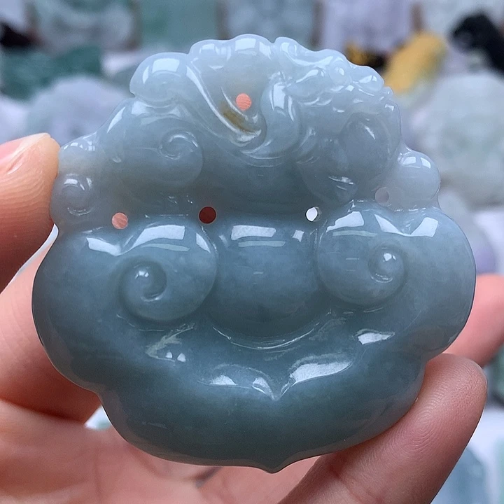 翡翠未镶嵌颈饰大如意两面工艺洒黄翡福利