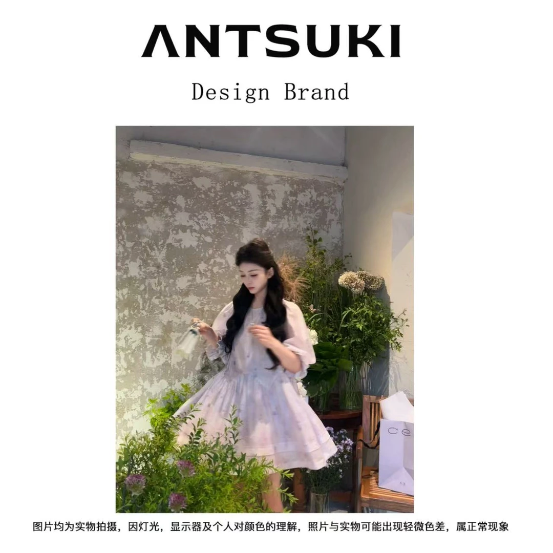 AnTsuki.【】 25年夏季新款莱塞尔天丝温柔碎花宽松连衣裙222