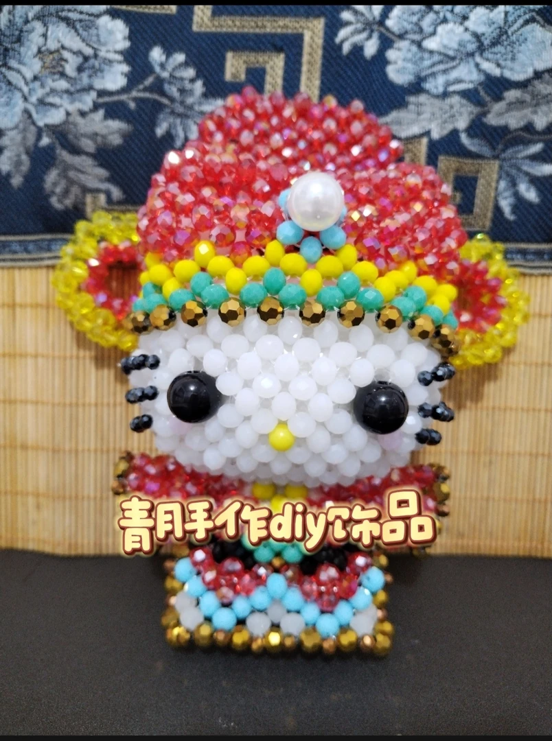 串珠财神kitty卡六晶晶摆件材料包