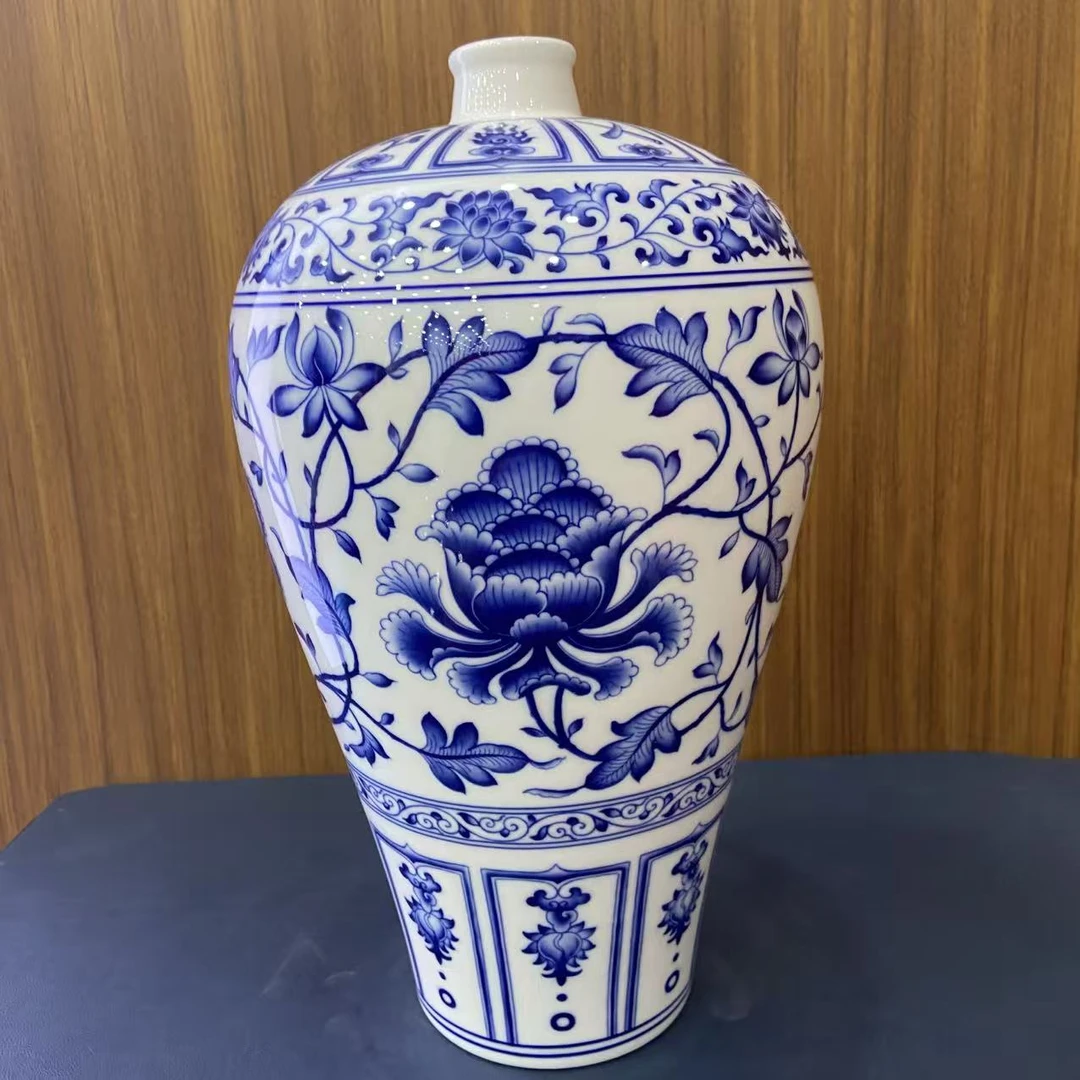 【百善瓷业】元青花缠枝牡丹纹梅瓶-YSQ