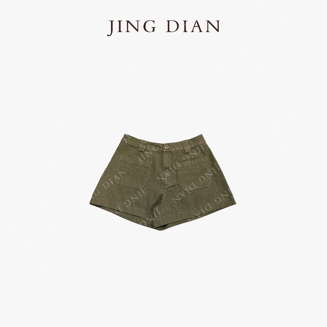 【JD】定制款咸菜绿牛仔口袋短裤