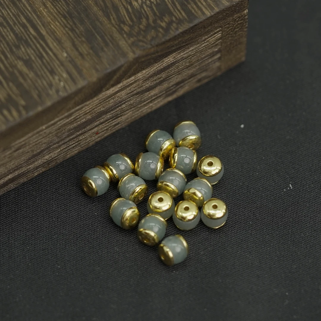 【发1个】6*6MM 翡翠散珠DIY文玩珠宝  FC2