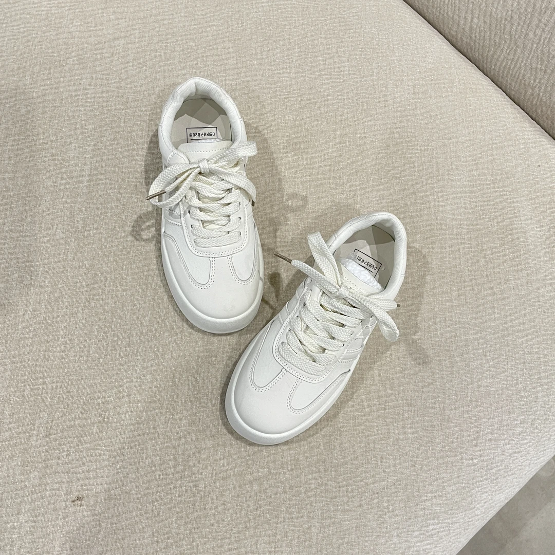 【白茶清欢】厚底百搭轻便舒适小白鞋跟高四公分