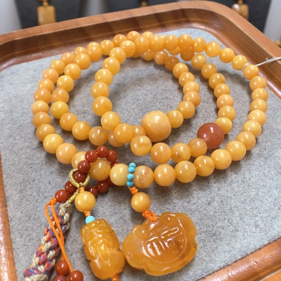 未镶嵌蜜蜡手串蜜蜡