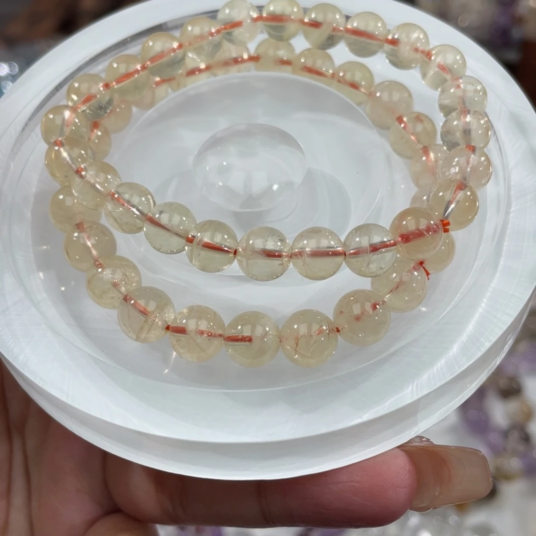 未镶嵌水晶手链开播福利款黄阿塞水晶8m+2条