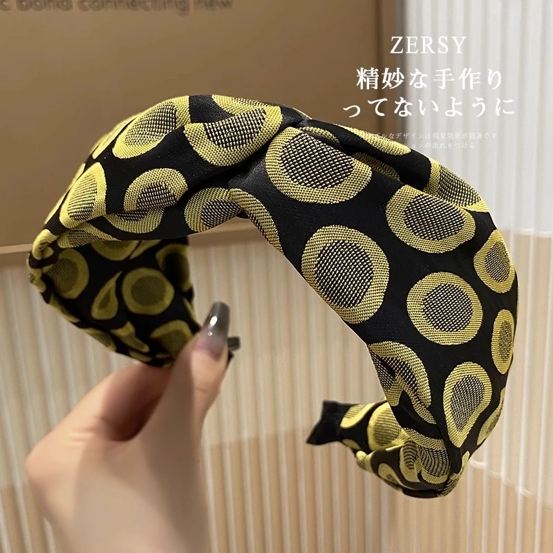 韩国法式印花布艺高颅顶显脸小发箍女高级感洋气时尚发捆发卡发饰