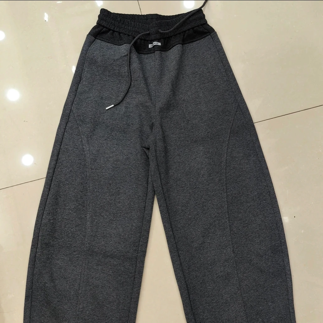 墨墨推荐 新款高腰阔腿松紧腰休闲裤百搭时尚显瘦气质8782-1加绒