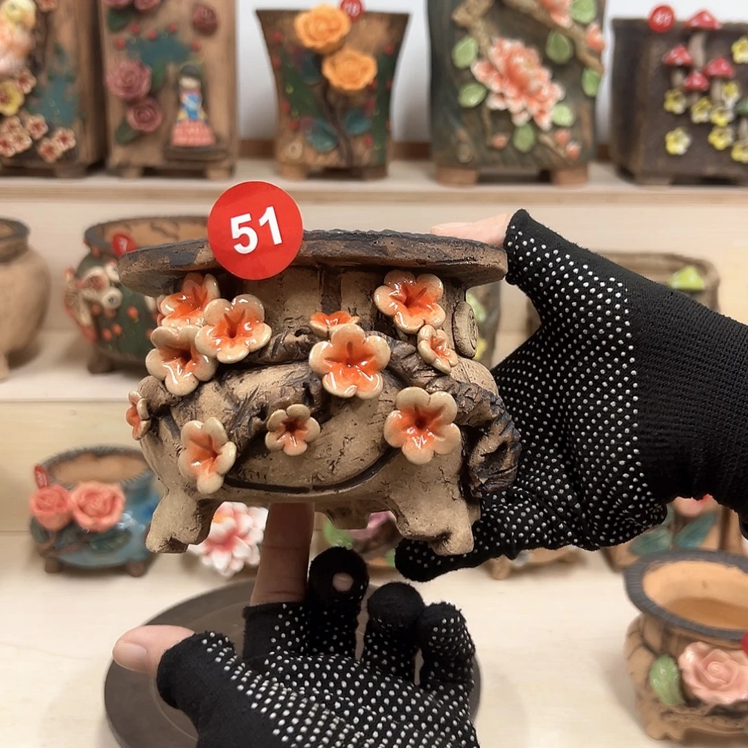 紫砂花盆新器形51号内口11，高11