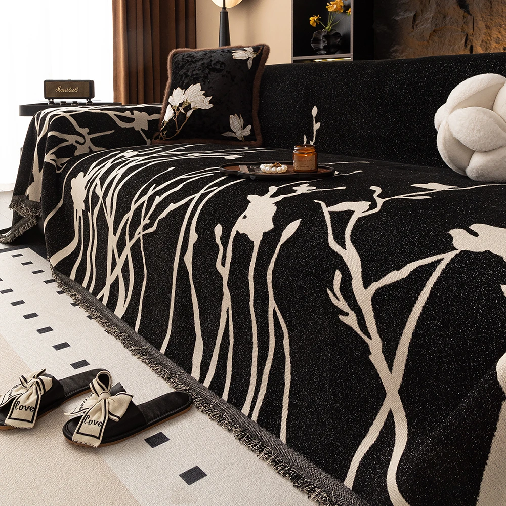 2025沙发盖布轻奢高级雪尼尔四季通用防滑沙发巾全盖沙发套罩背巾