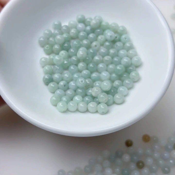 未镶嵌手链翡翠散珠100颗卡5