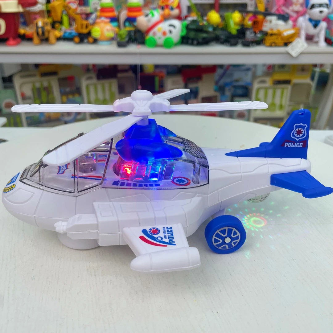 灯光音乐直升机电动万向直升飞机旋转模型玩具【自备3节5号电池