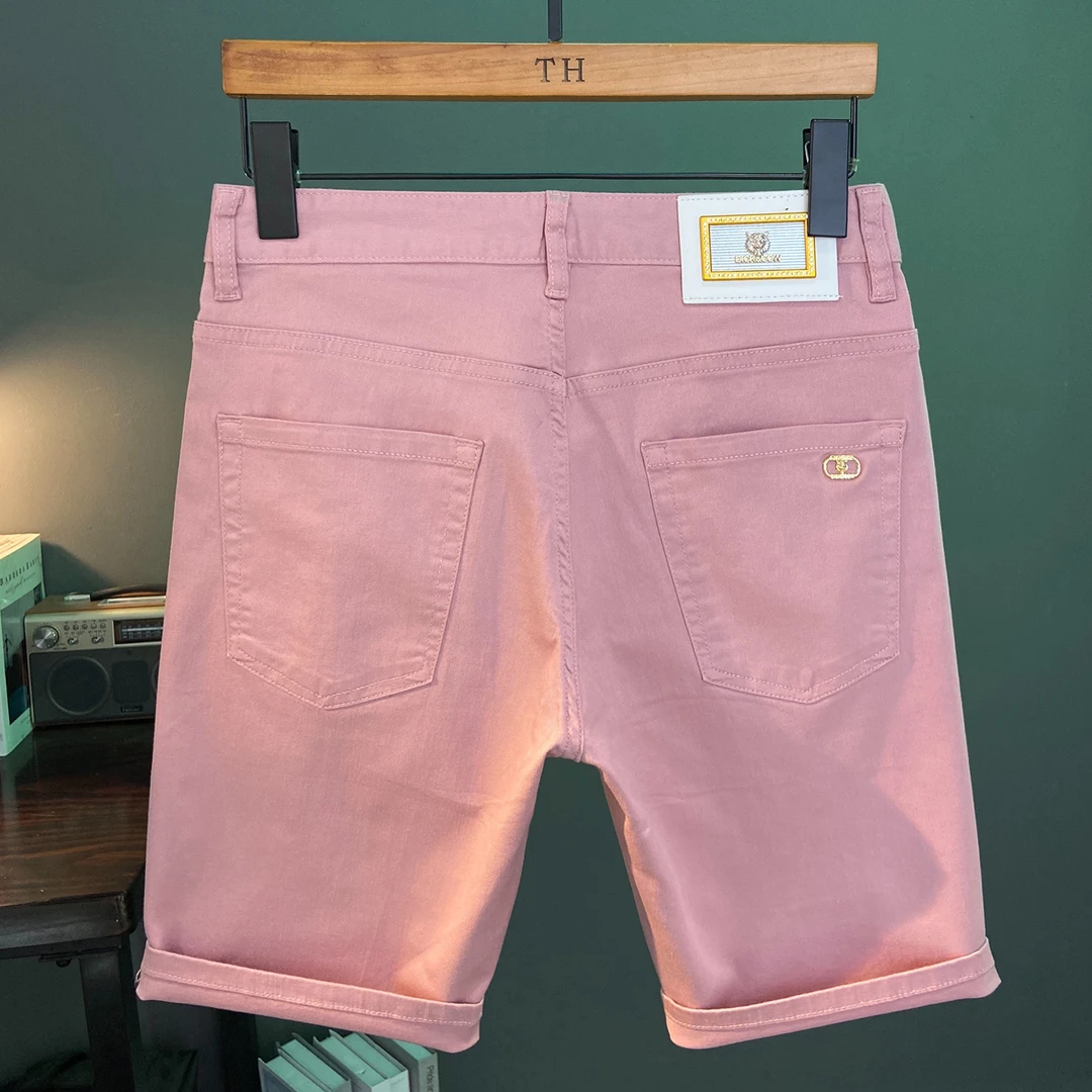 TERINELO/黛芮奈勒休闲短裤男夏薄款新款中裤潮流修身牛仔五分裤