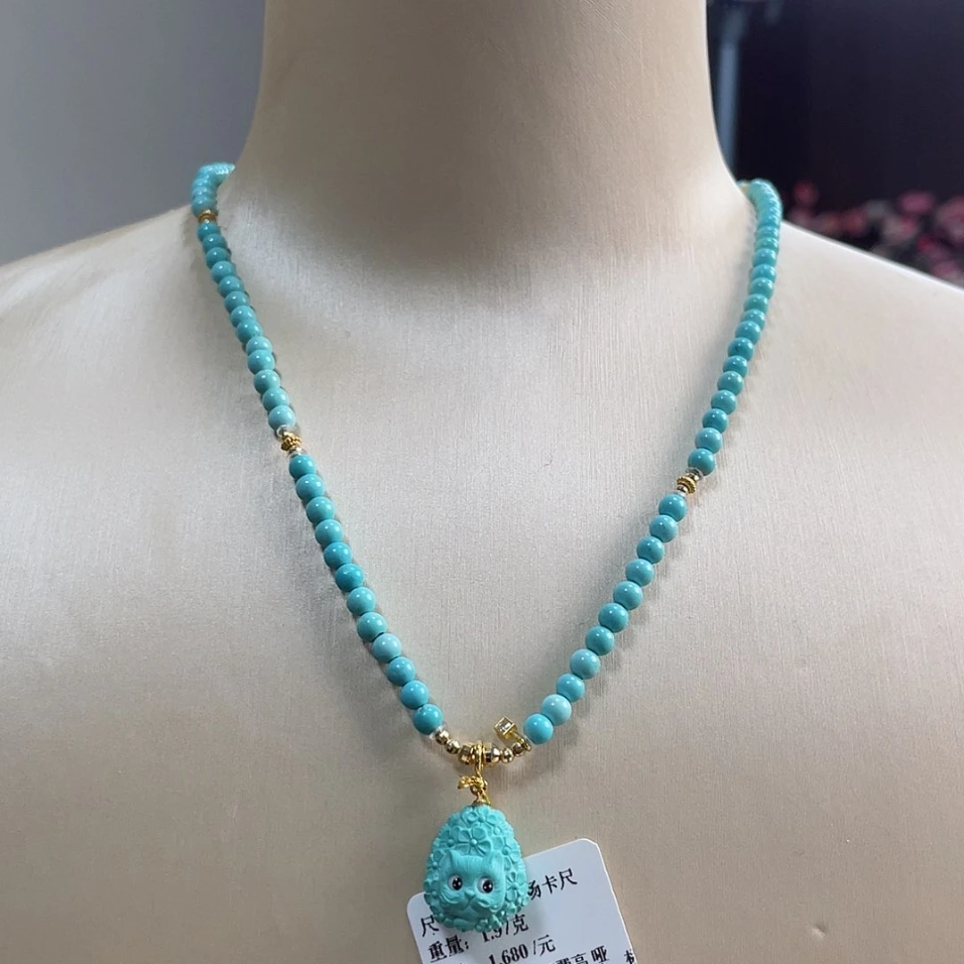 绿松石珠宝奇石18K金镶嵌