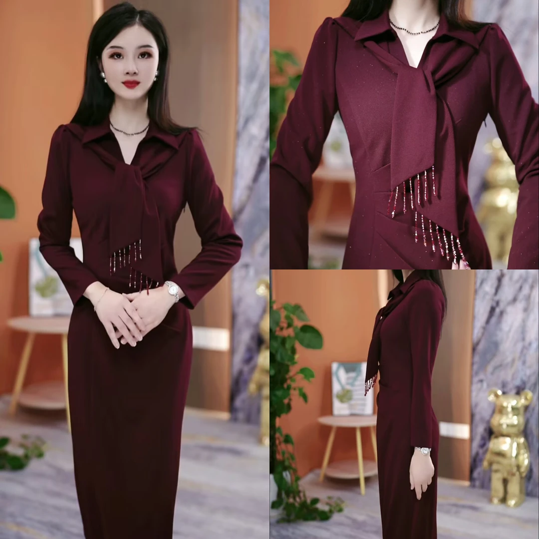 秋季新款连衣裙2025秋季韩版气质显瘦百搭收腰连衣裙YX25K2256