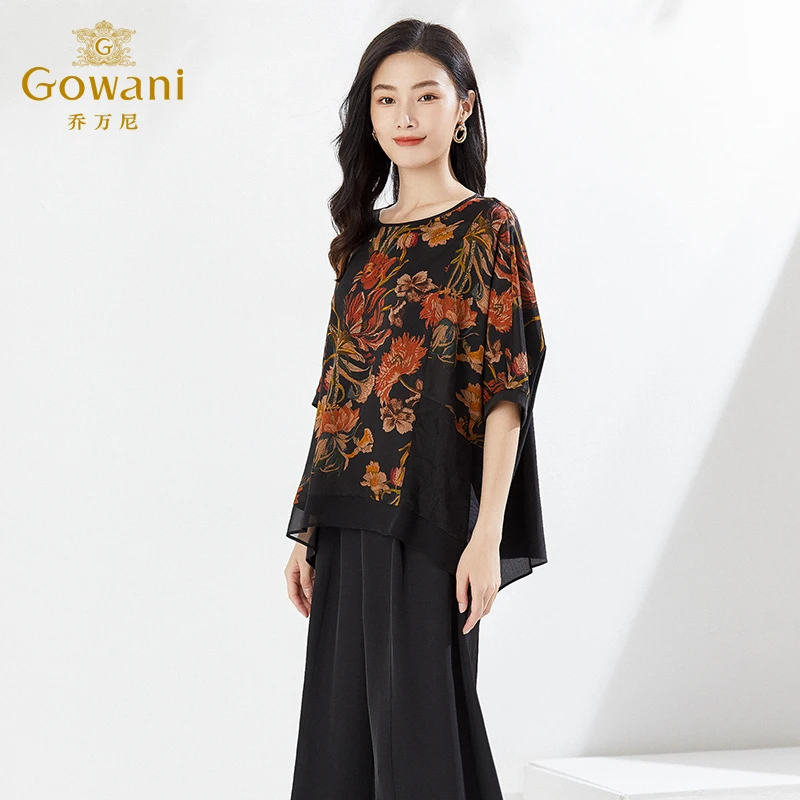 乔万尼重磅香云纱真丝上衣40MM双面缎舒适商场同款EI2C739