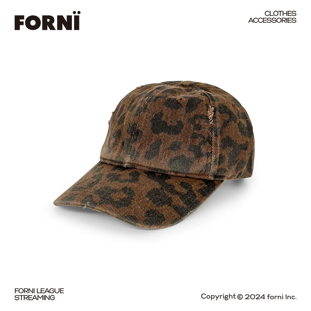 FORNI 小巷青年 韩版时尚野性复古水豹纹纯棉透气鸭舌帽