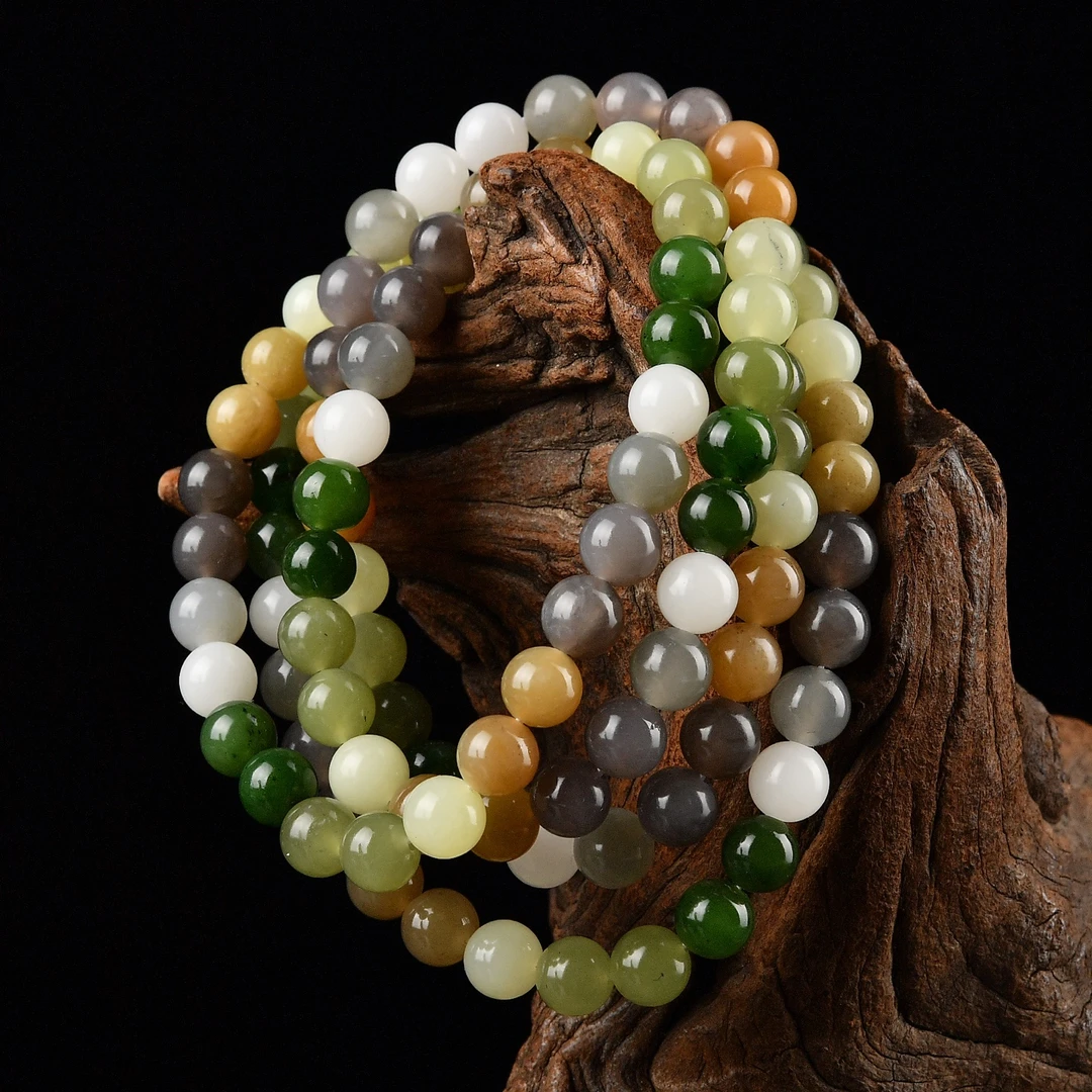 和田玉多宝8mm 108颗项链手链两用款