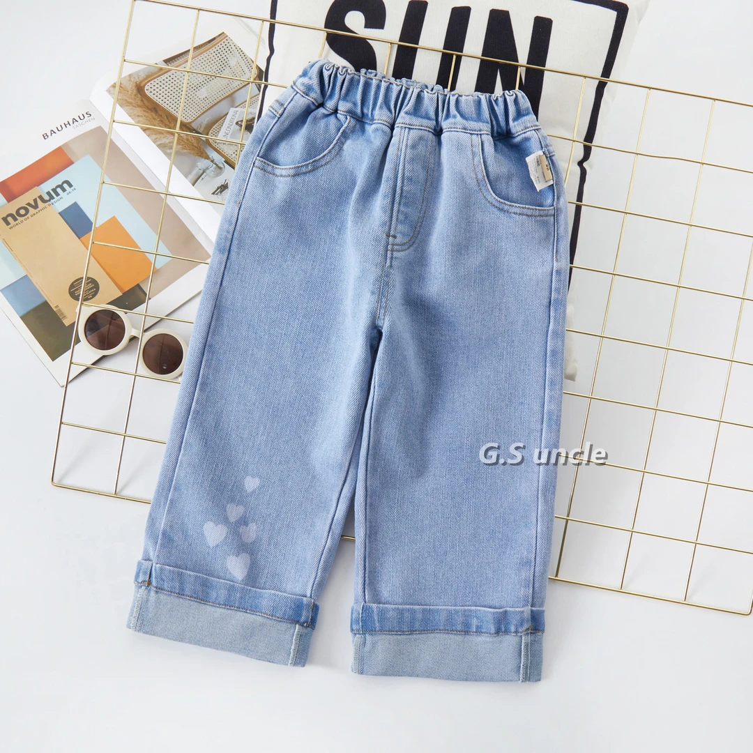 【时光手账】B103女宝牛仔裤百搭韩版春款时尚长裤洋气