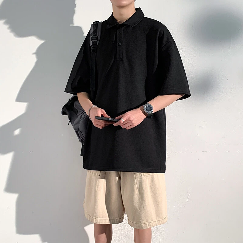 夏季新款休闲短袖T恤男宽松百搭POLO衫上衣短袖ins日系港风潮流