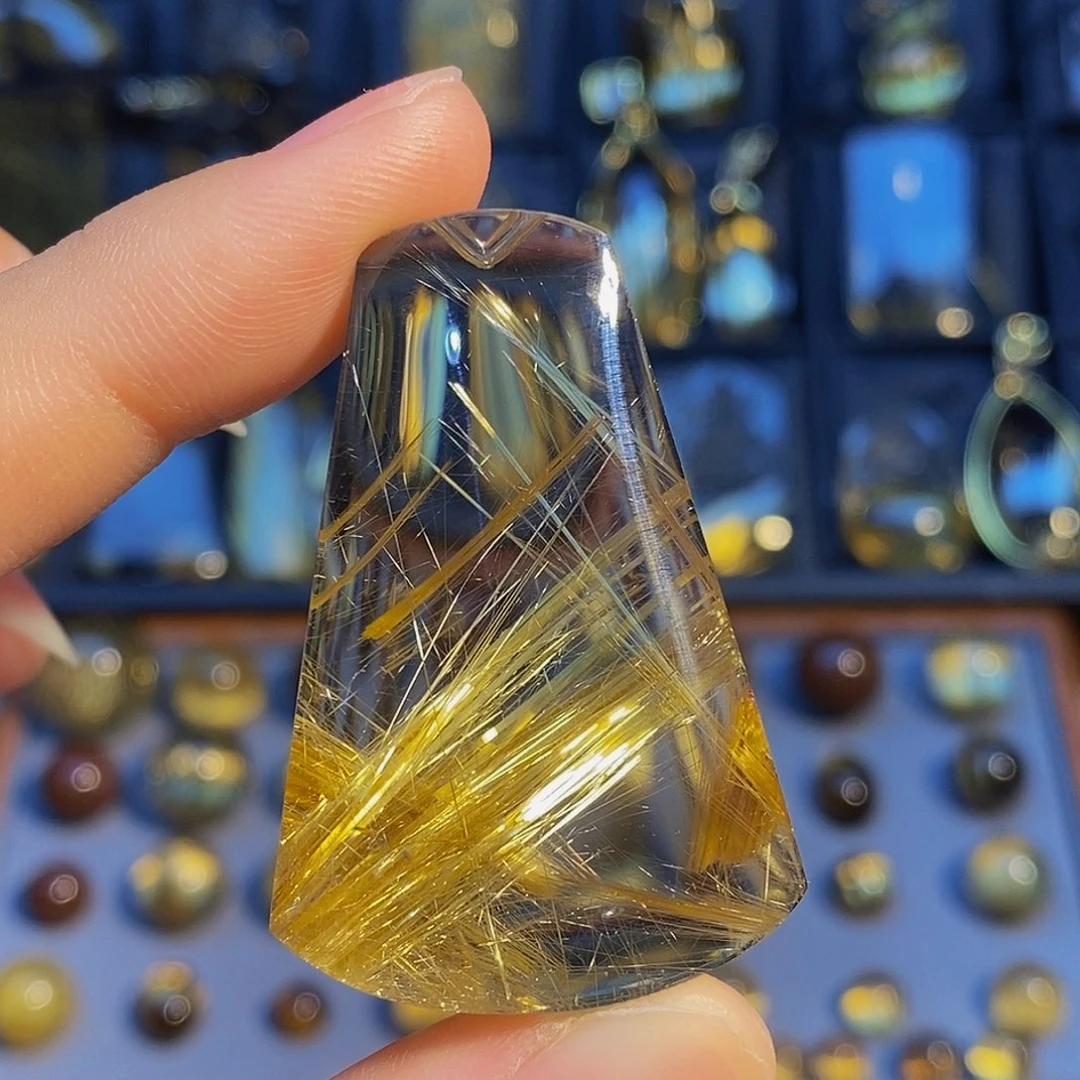 颈饰未镶嵌水晶天然净体钛晶无事牌吊坠