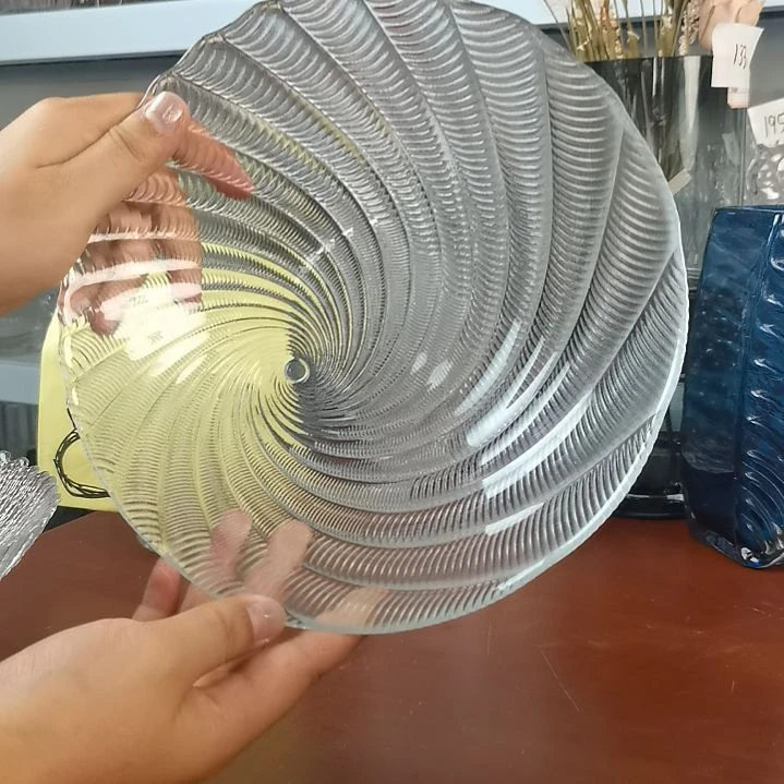 玻璃海螺水果盘透明宽24