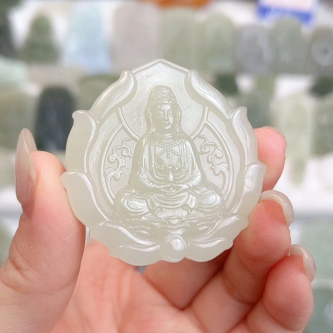 颈饰未镶嵌和田玉玉瓶观音