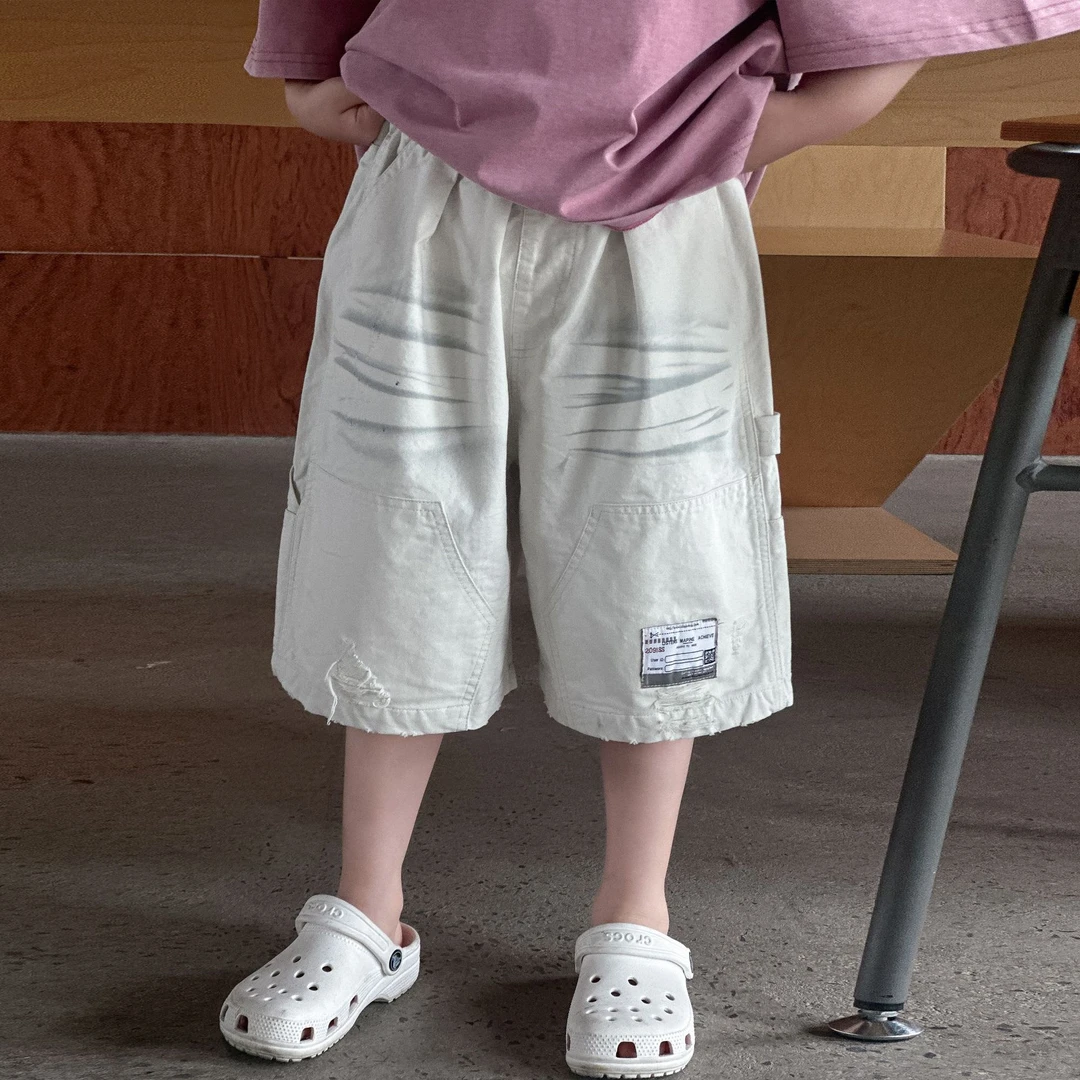 HY25159男童2025夏装儿童五分裤男孩薄款工装裤子休闲童装潮