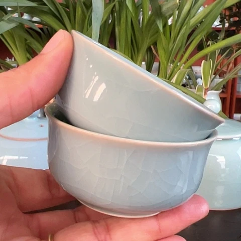 盘汝瓷品茗杯福利