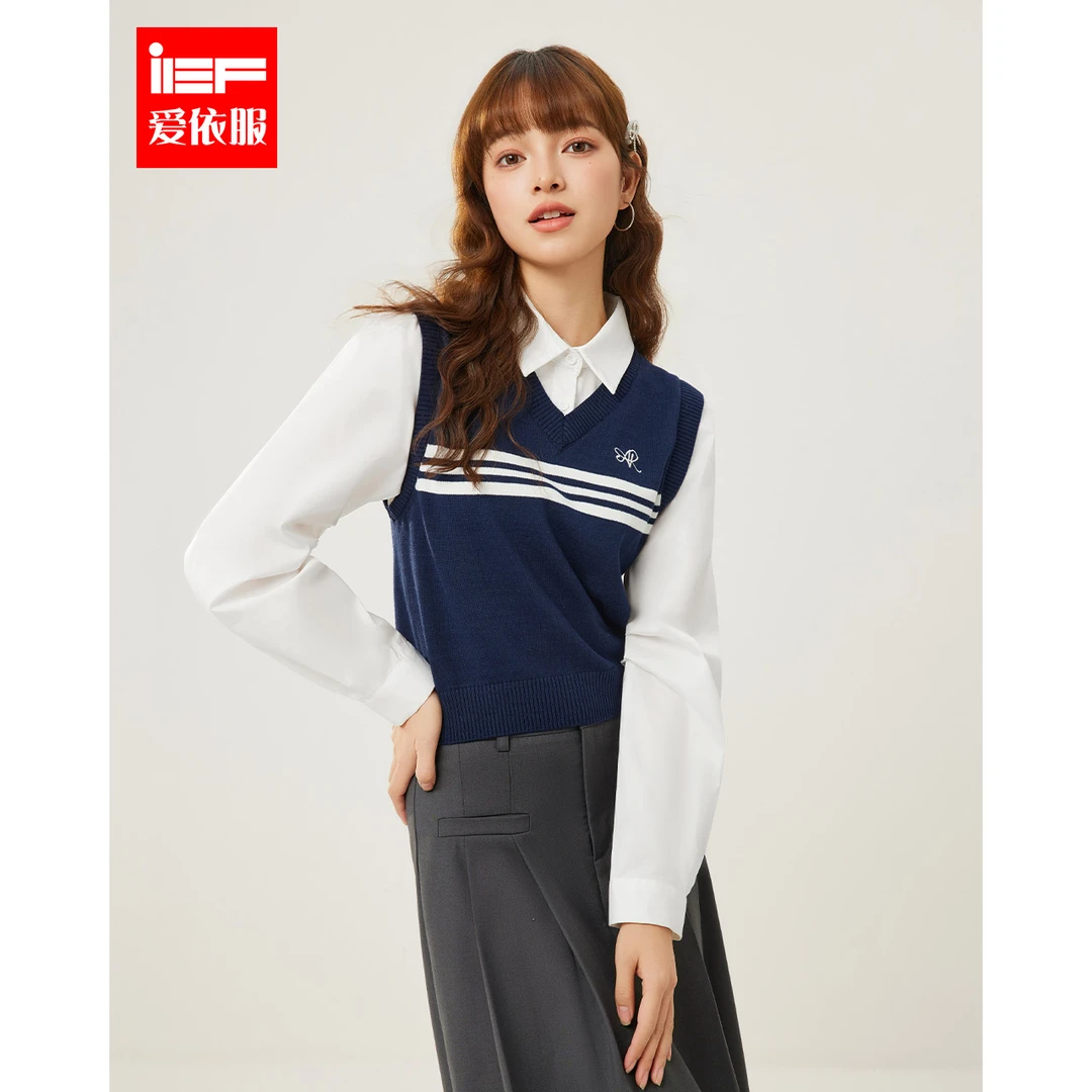 【商场同款新品】IEF/爱依服2025春季新款学院风毛织上衣欧若风