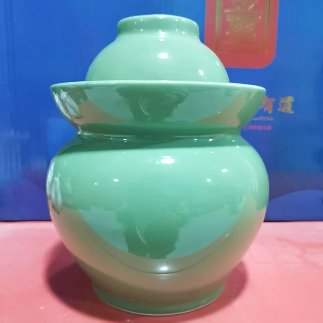 【袁氏瓷业】景德镇果绿泡菜坛三斤半装