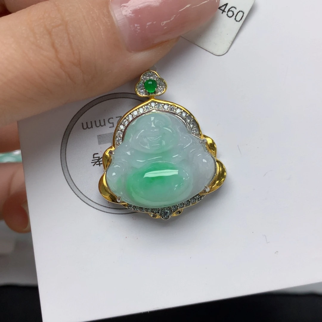 颈饰银S925镶嵌翡翠