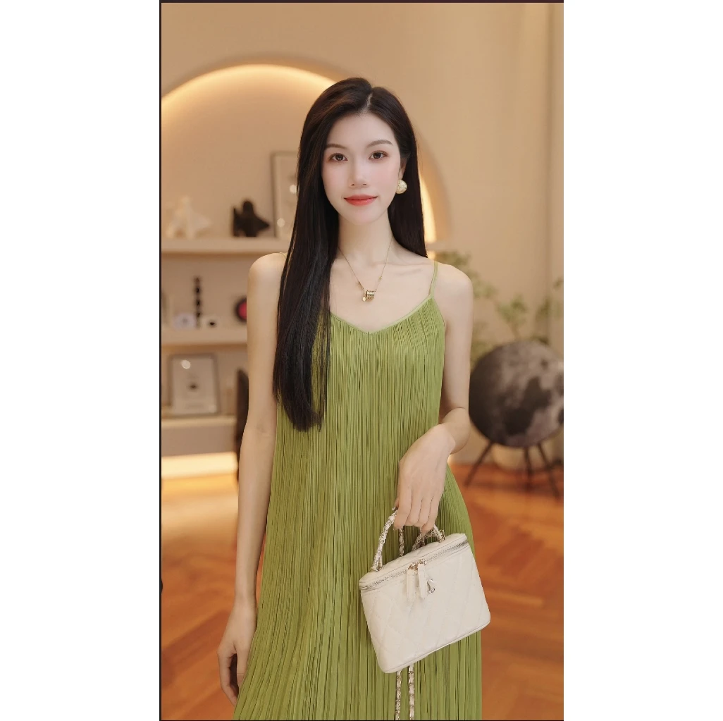 THE MENG【春】时尚气质显瘦复古法式宽松纯色无袖连衣裙#M252G0028