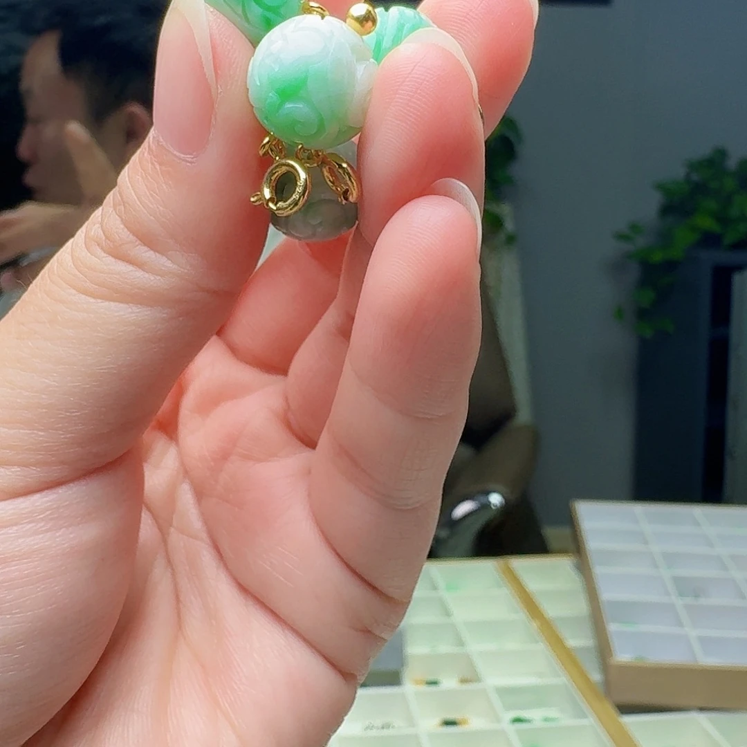 翡翠银S925镶嵌吊坠(不含链)天然