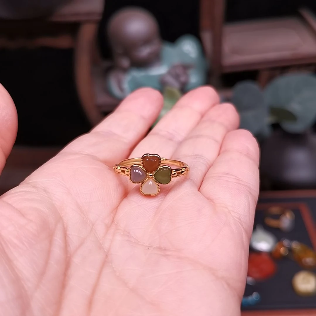 *****和田玉银S925镶嵌戒指