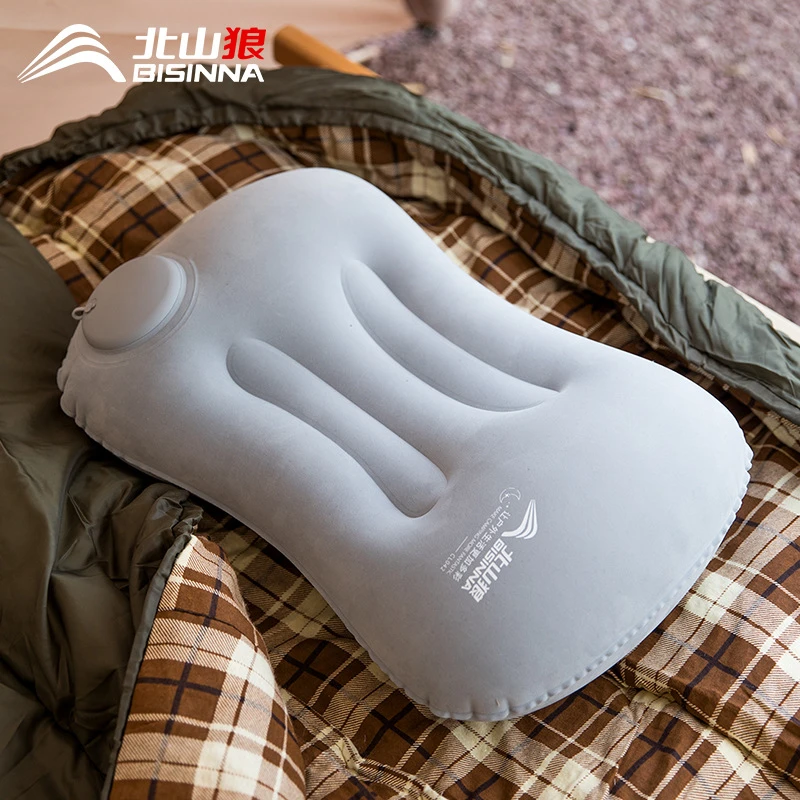 北山狼充气枕头户外露营旅行神器坐车便携折叠抱枕午睡腰枕靠垫