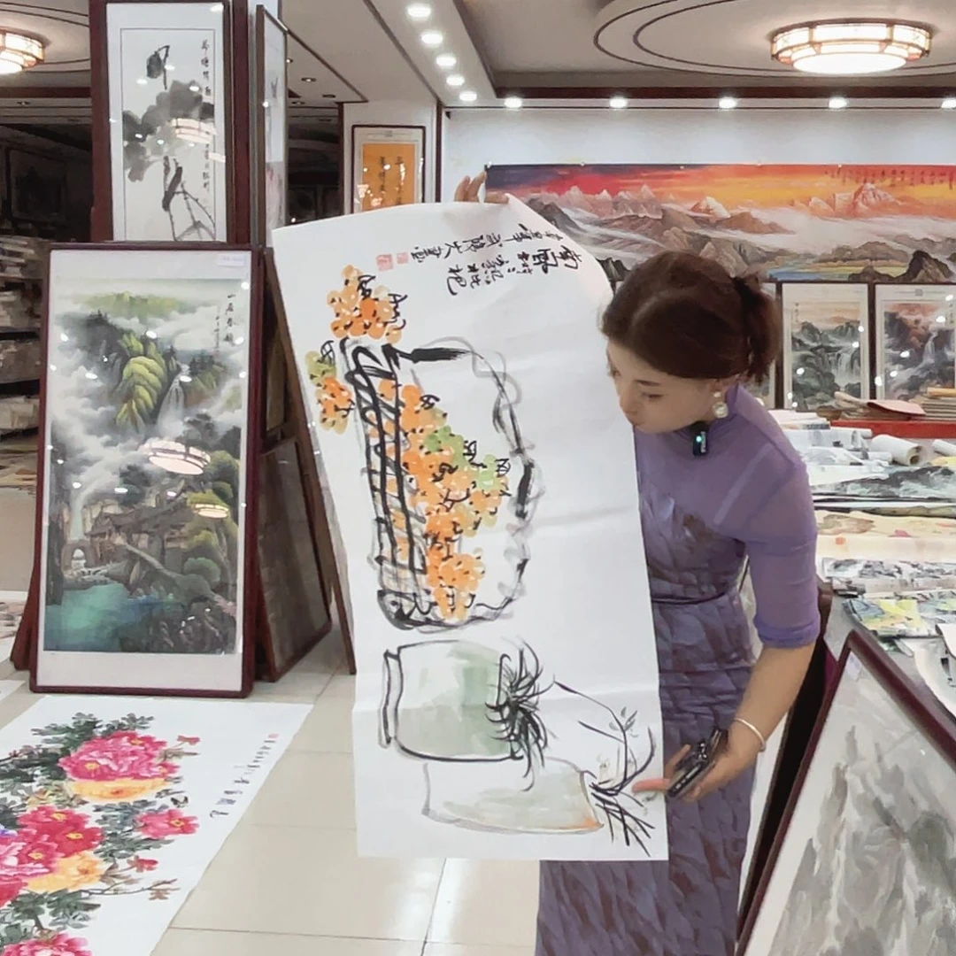 国画纯手绘山水花鸟