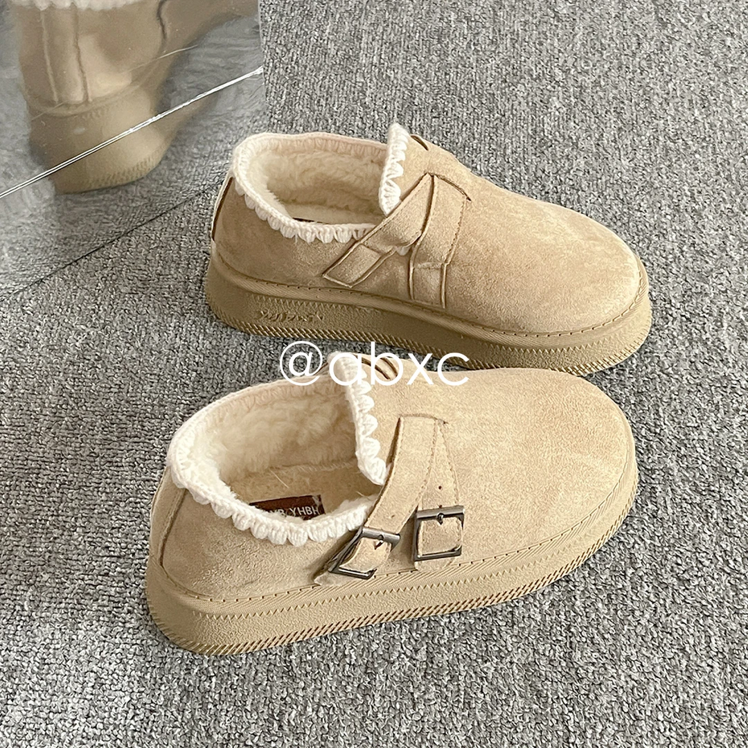 厚底雪地靴女款爆款2025新款棉鞋女冬季保暖加绒加厚休闲勃肯鞋子