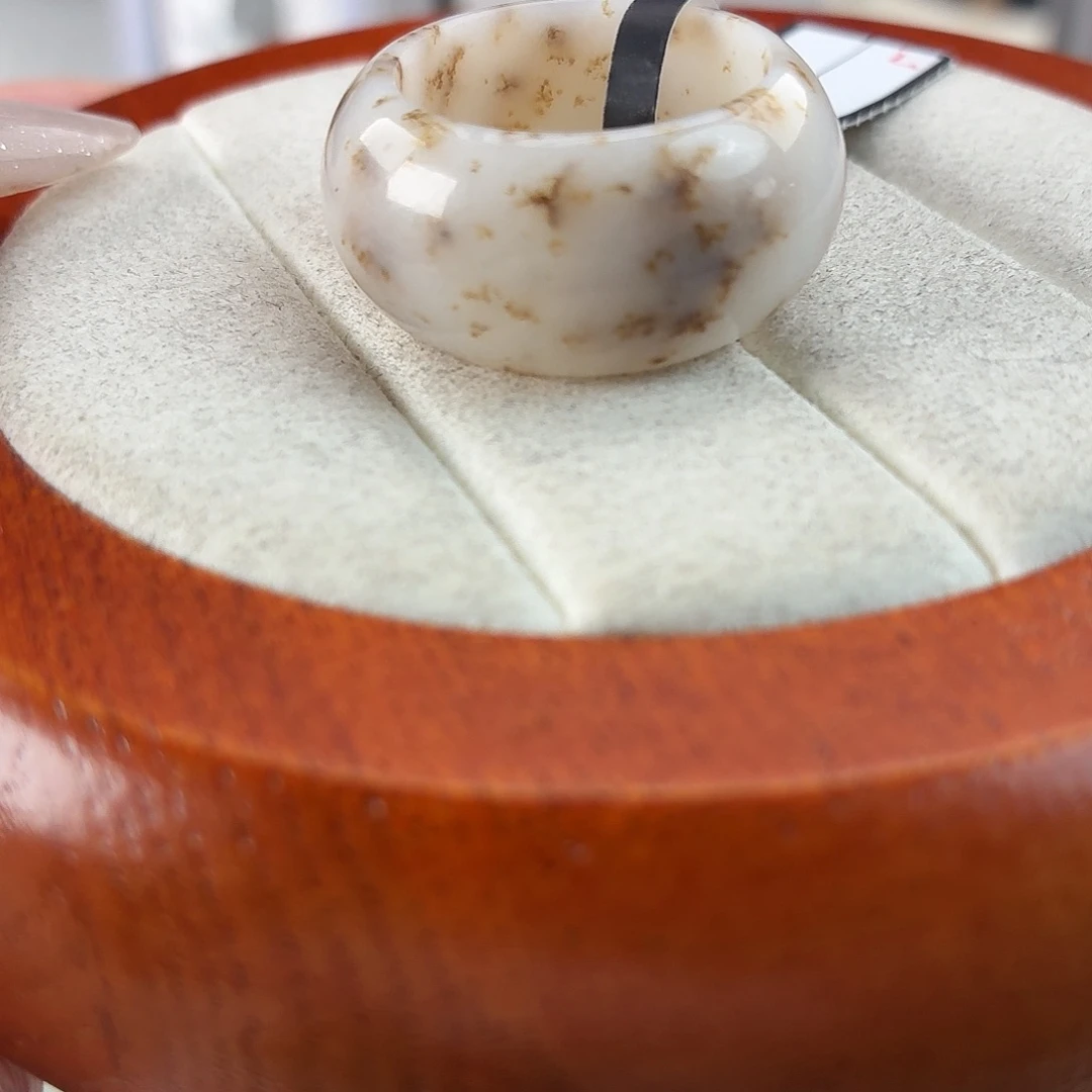 和田玉未镶嵌戒指r35金桂花糖轮胎18.7