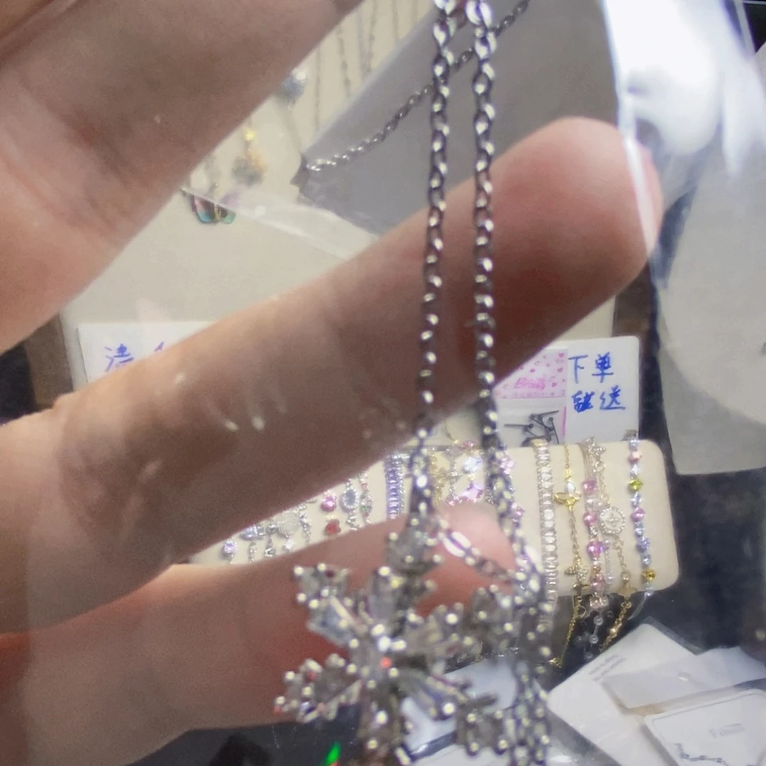 石英石铁合金锁骨链