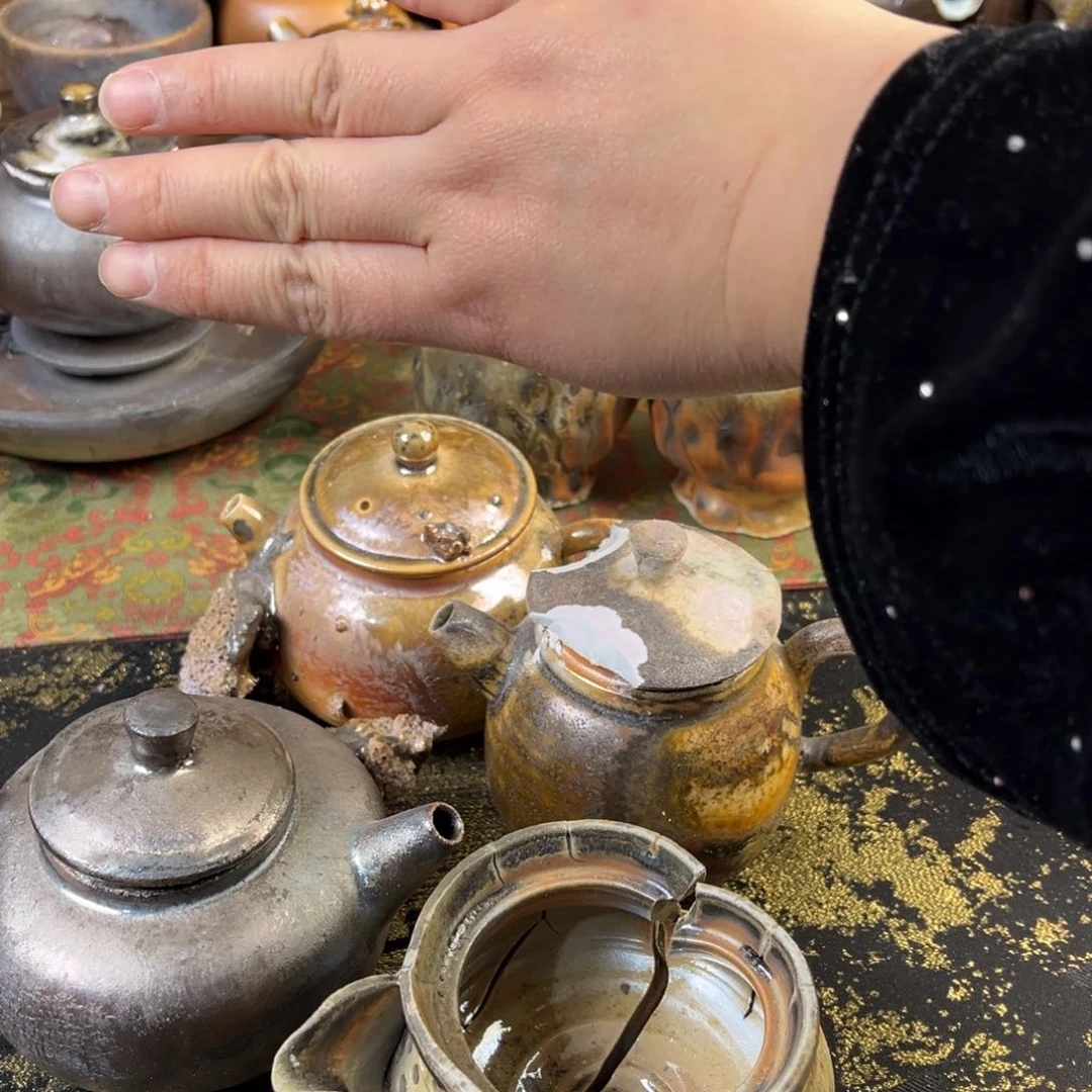 杯净**画柴烧茶器主人壶壶