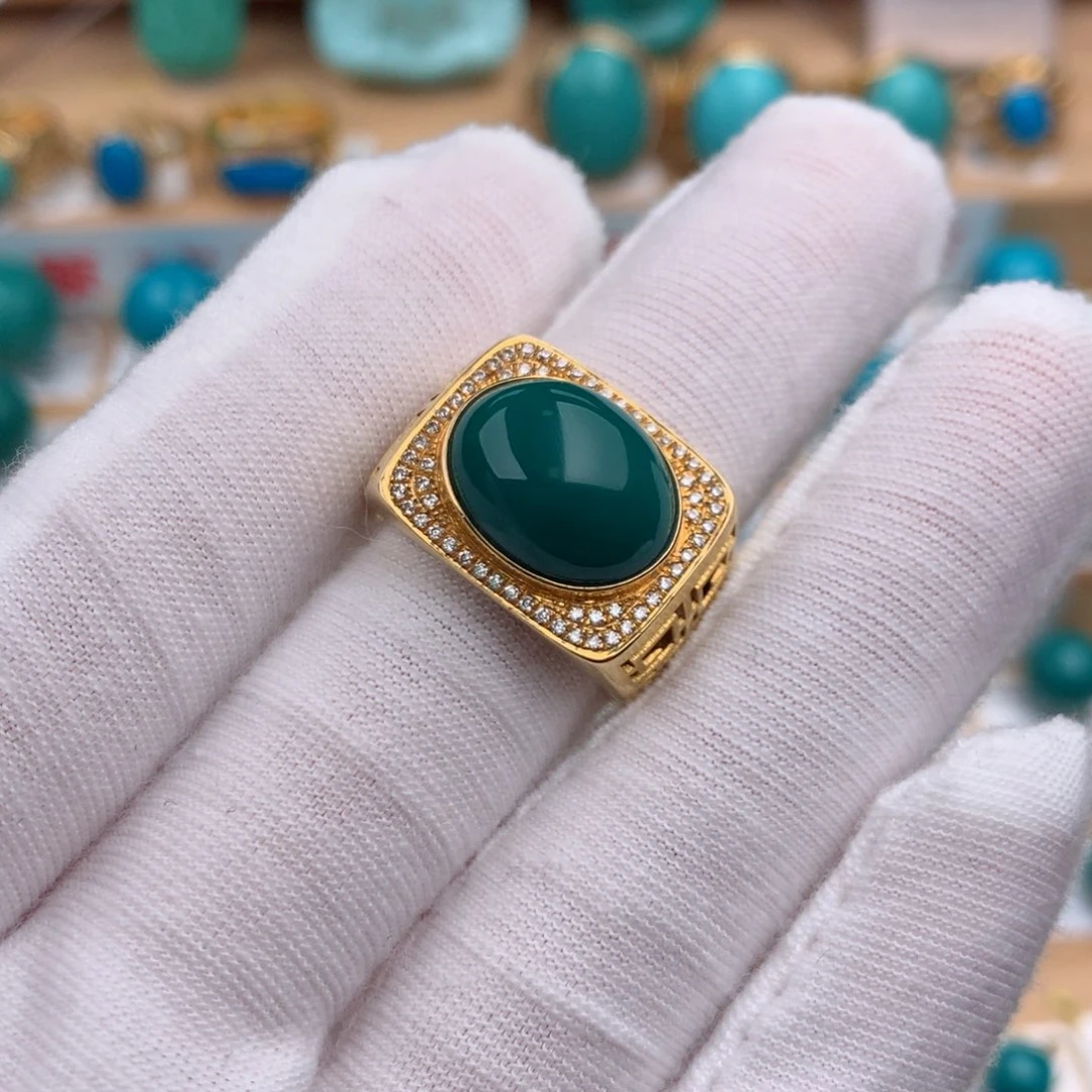 绿松石18K金镶嵌发饰