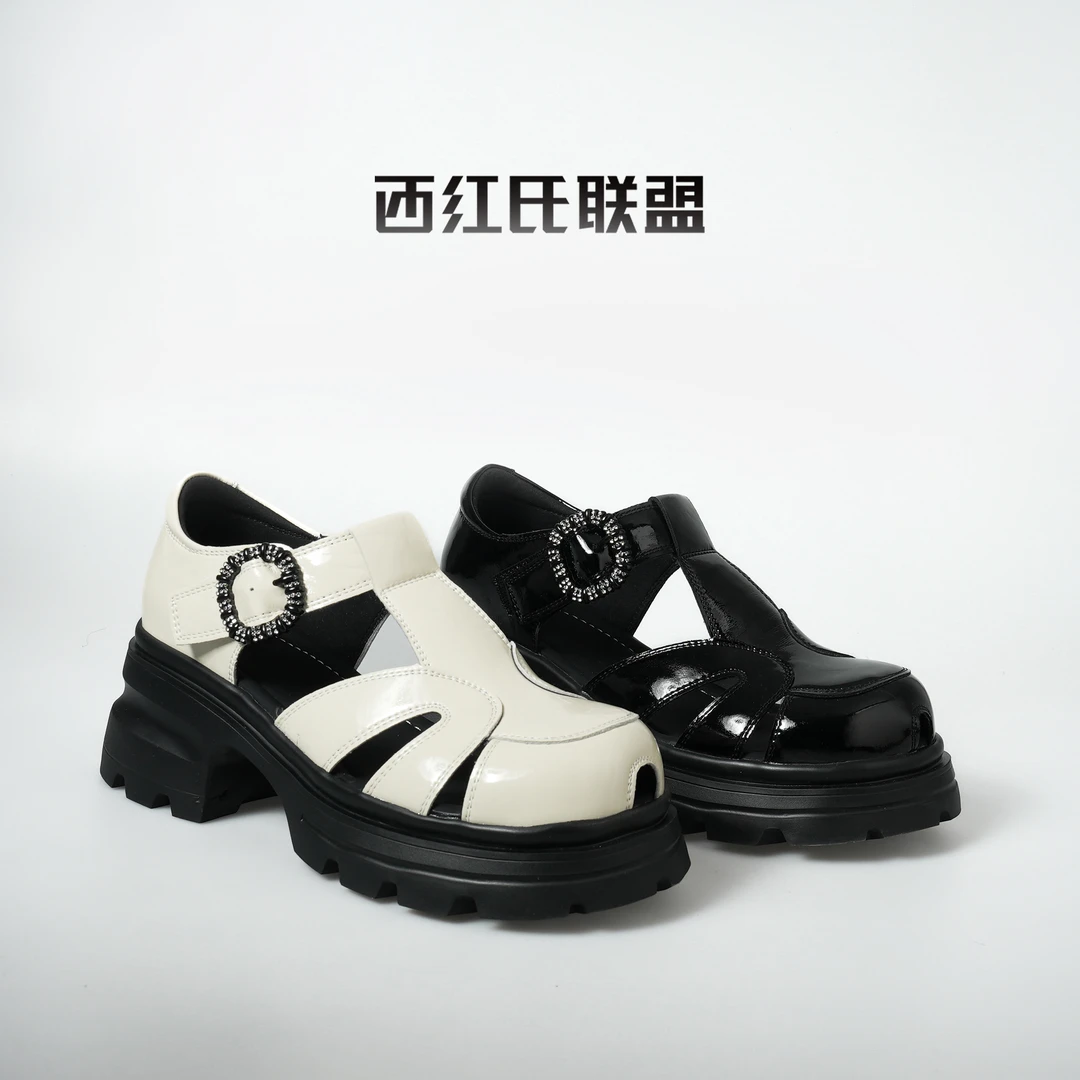 【西红氏联盟】镂空夏季包头时尚复古厚底罗马凉鞋S1063137-1276
