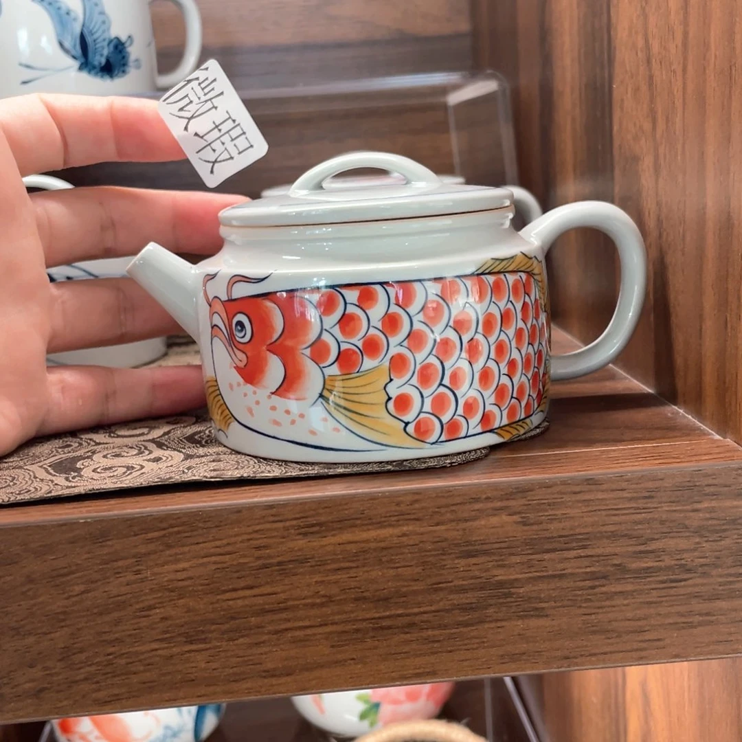 釉下彩纯手绘有瑕