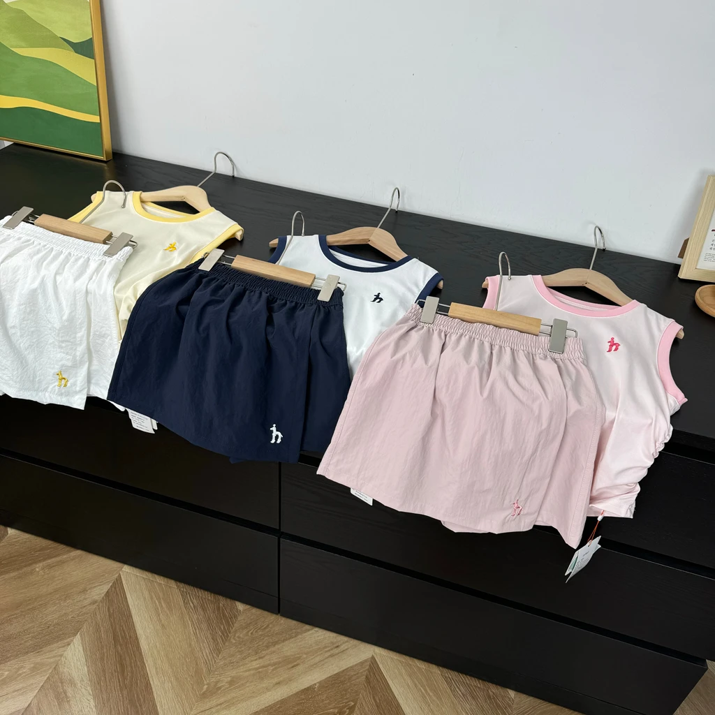 女童背心裙裤2件套夏季亲肤无袖休闲舒适吸汗两双套装070701