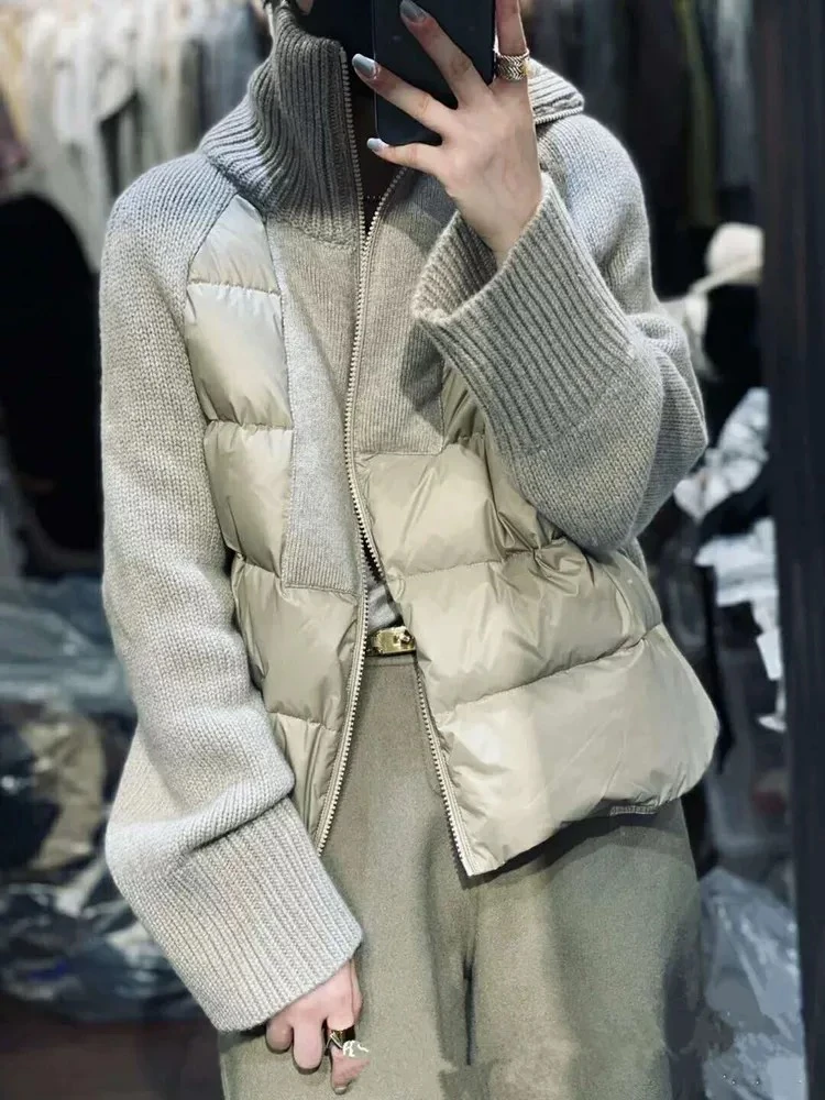 Q25 92711 韩系拼接宽松立领棉服女外套