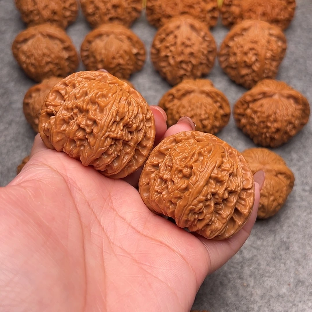 把件文玩核桃精品粗棱白狮子48全品毕业款