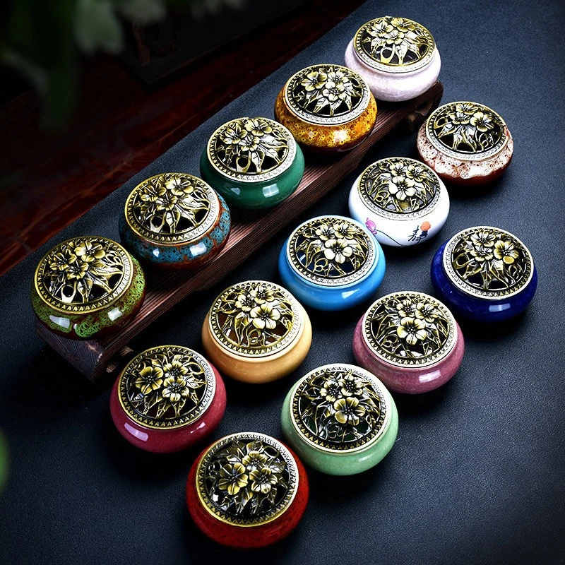 陶瓷金蟾香薰哥窑寺庙塔香香炉熏香家用2025最新款檀香香炉摆件