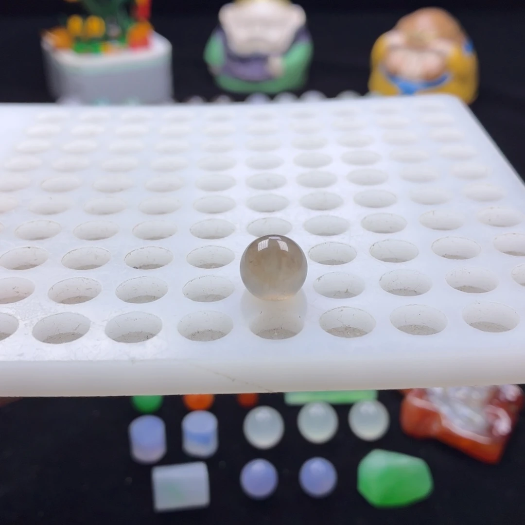 翡翠未镶嵌手链10.2冰咖圆珠